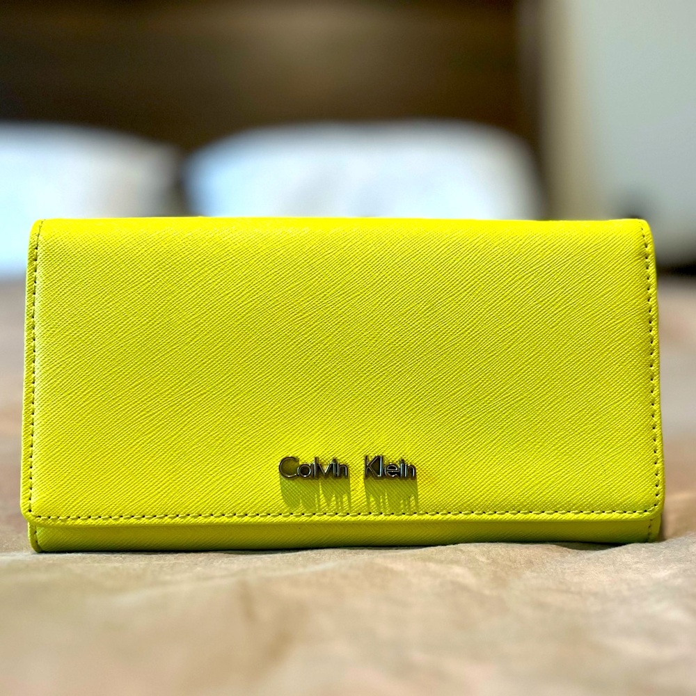 Calvin Klein wallet clutch yellow